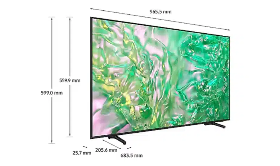 Samsung TV 43 Inch DU8100 UHD 4K Smart Dimensions In Sri Lanka